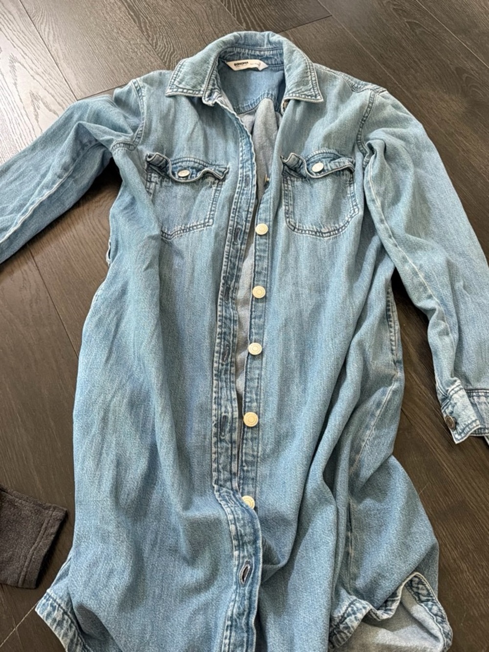 Sonoma Light Wash Denim Shirt Dress